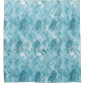 Rideaux De Douche Aloha Tropical Aqua Feuilles Bleus (Devant)