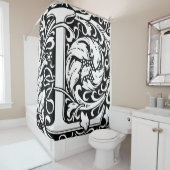 Rideaux De Douche Alphabet floral Lettre monogramme L classique (En situation)