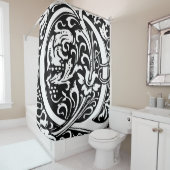 Rideaux De Douche Alphabet floral Lettre monogramme Q classique (En situation)