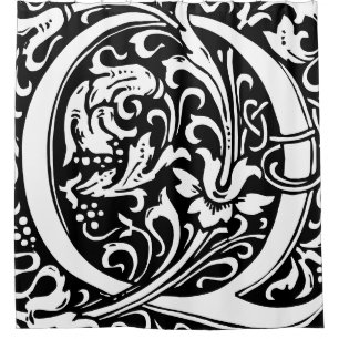 Rideaux De Douche Alphabet floral Lettre monogramme Q classique
