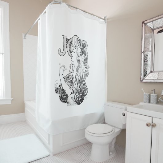 Rideaux De Douche Alphonse Mucha JOB ISOGS (En situation)