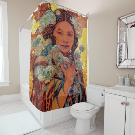 Rideaux De Douche Alphonse Mucha - Native American Woman (En situation)