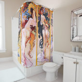 Rideaux De Douche Alphonse Mucha - Quatre Saisons (En situation)