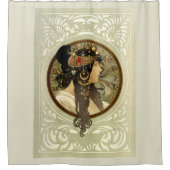 Rideaux De Douche Alphonse Mucha - Têtes byzantines Brunette (Devant)