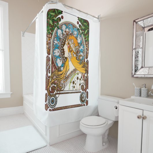Rideaux De Douche Alphonse Mucha - Zodiac (En situation)