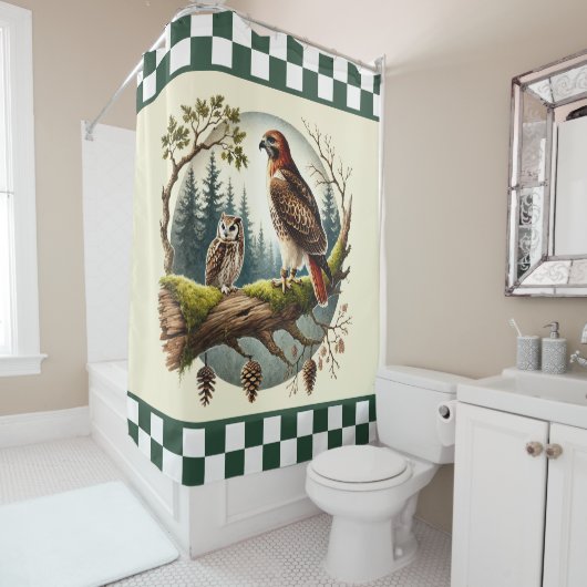 Rideaux De Douche Amateurs d'oiseaux mignons vérifiés (En situation)