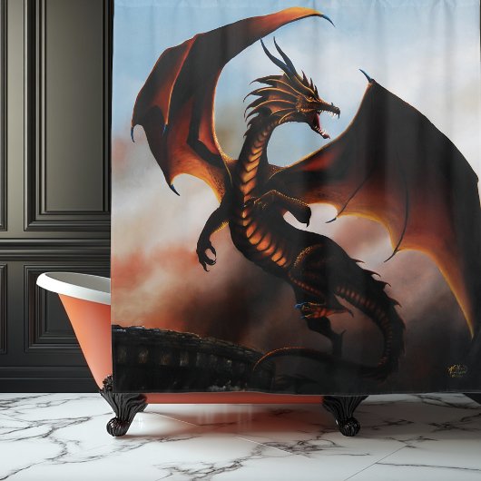 Rideaux De Douche Amber Dragon Imaginaire