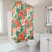 Rideaux De Douche Ambiance hawaïenne esthétique fleurs tropicales mo (En situation)