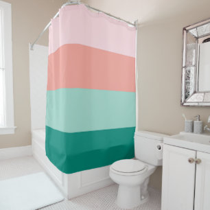 Rideaux De Douche Ambre rose doux Yucca et Arbor vert Horiz