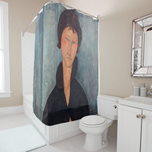 Rideaux De Douche Amedeo Modigliani - Femme aux yeux bleus (En situation)