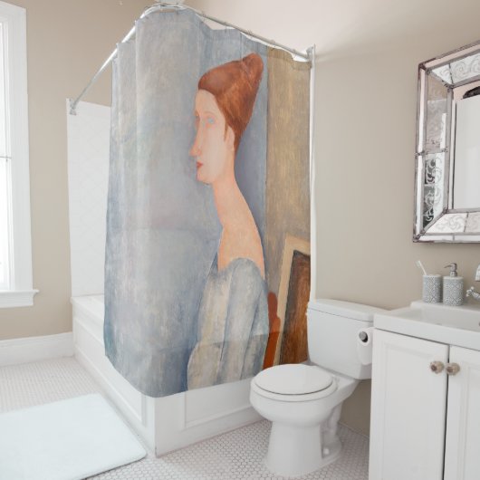 Rideaux De Douche Amedeo Modigliani - Portrait Jeanne Hebuterne #3 (En situation)