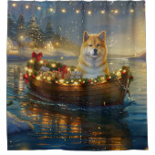 Rideaux De Douche American Akita Christmas Festive Voyage (Devant)