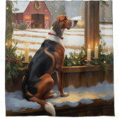 Rideaux De Douche American English Foxhound Christmas Lights Holiday (Devant)