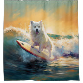 Rideaux De Douche American Eskimo Beach Surf Peinture (Devant)