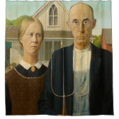 Rideaux De Douche American Gothic, 1930 par Grant Wood (Devant)