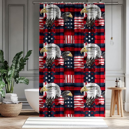 Rideaux De Douche American Pride Curtain Eagle & Flag Home Touch