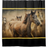Rideaux De Douche American Quarter Horse avec fond noir (Devant)