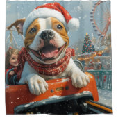 Rideaux De Douche American Staffordshire Chien Noël (Devant)