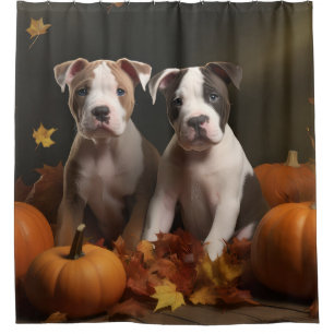 Rideaux De Douche American Staffordshire Puppy Automne Délice