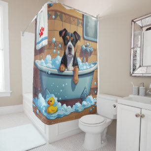 Rideaux De Douche American Staffordshire Terrier Endormi Mignon Drôl
