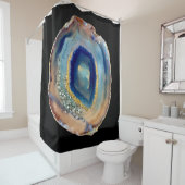 Rideaux De Douche Amethyst Gold Blue Nave Agate Parties scintillant (En situation)