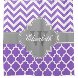 Rideaux De Douche Améthyste Purple Dk Gris Marocain #5 Chevron 1IQRN