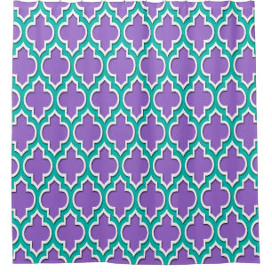 Rideaux De Douche Améthyste Purple Turquoise Blanc XL Marocain #4DS