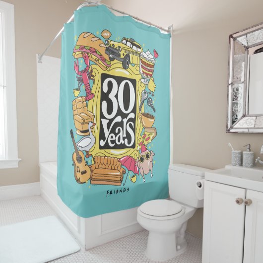 Rideaux De Douche AMIS™ | Graphique de 30 ans (En situation)
