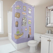 Rideaux De Douche AMIS™ | Icônes de dessin (En situation)