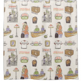 Rideaux De Douche AMIS™ | Icônes de dessin (Devant)