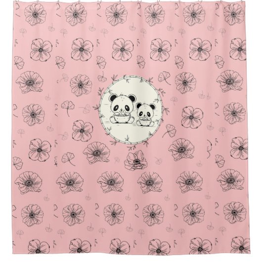 Rideaux De Douche amis pandas (Devant)