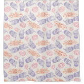 Rideaux De Douche AMIS™ | Pastel Central Perk Motif (Devant)