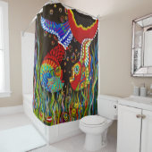 Rideaux De Douche amis poissons alpaga (En situation)