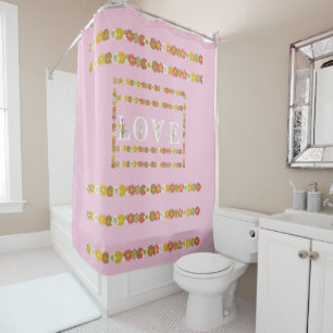 Rideaux De Douche Amour de fleur de marguerite Monogramme