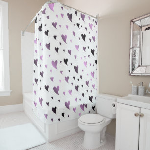 Rideaux De Douche amour pourpre, coeur, valentin, symbole, forme,