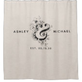 Rideaux De Douche Ampersand botanique Nouveau nom Date Linge (Devant)