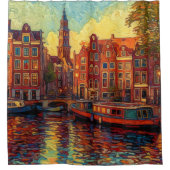 Rideaux De Douche Amsterdam canal maisons de style van Gogh (Devant)