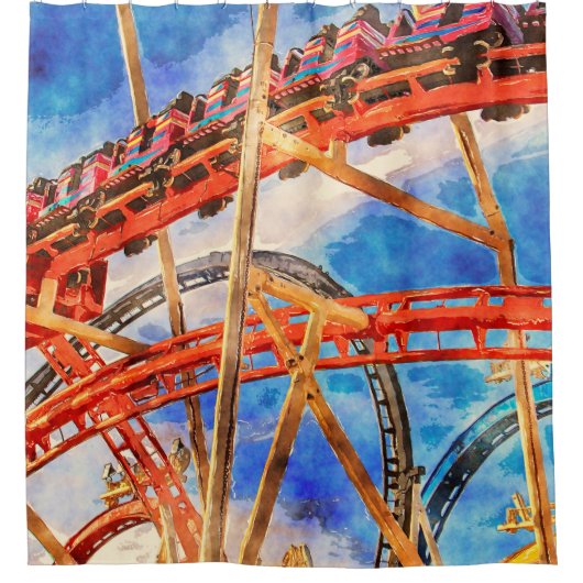 Rideaux De Douche Amusant avec dessous de verre à rouleaux (Devant)