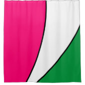 Rideaux De Douche Amusant Belle Magenta Rose Kelly Vert Blancs (Devant)