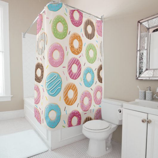 Rideaux De Douche Amusant Donut (En situation)