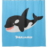 Rideaux De Douche Amusante baleine orque mignonne dessin animé (Devant)