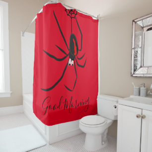 Rideaux De Douche Amusants Good Morning Red Back Spider