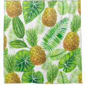 Rideaux De Douche Ananas et feuilles tropicaux (Devant)
