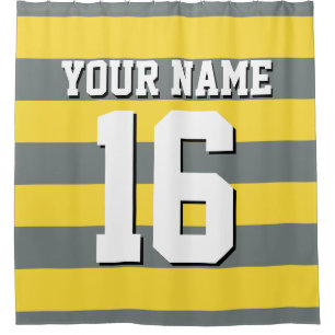 Rideaux De Douche Ananas Jaune Charcoal Sports Jersey Stripe