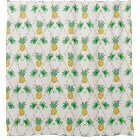 Rideaux De Douche Ananas, rétro (Devant)
