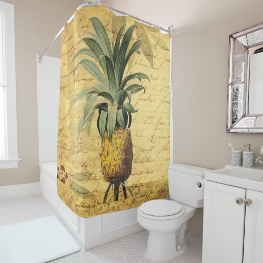 Rideaux De Douche Ananas rustique élégant et attrayant (En situation)