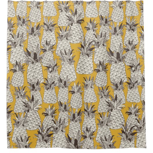 Rideaux De Douche ananas soleil jaune (Devant)