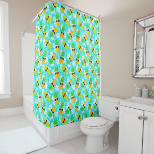 Rideaux De Douche Ananas tropicaux en été amusant