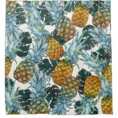 Rideaux De Douche Ananas tropicaux et île exotique Feuille (Devant)