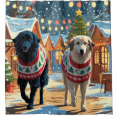 Rideaux De Douche Anatolian Shepherd Dogs Christmas Snow Holiday (Devant)